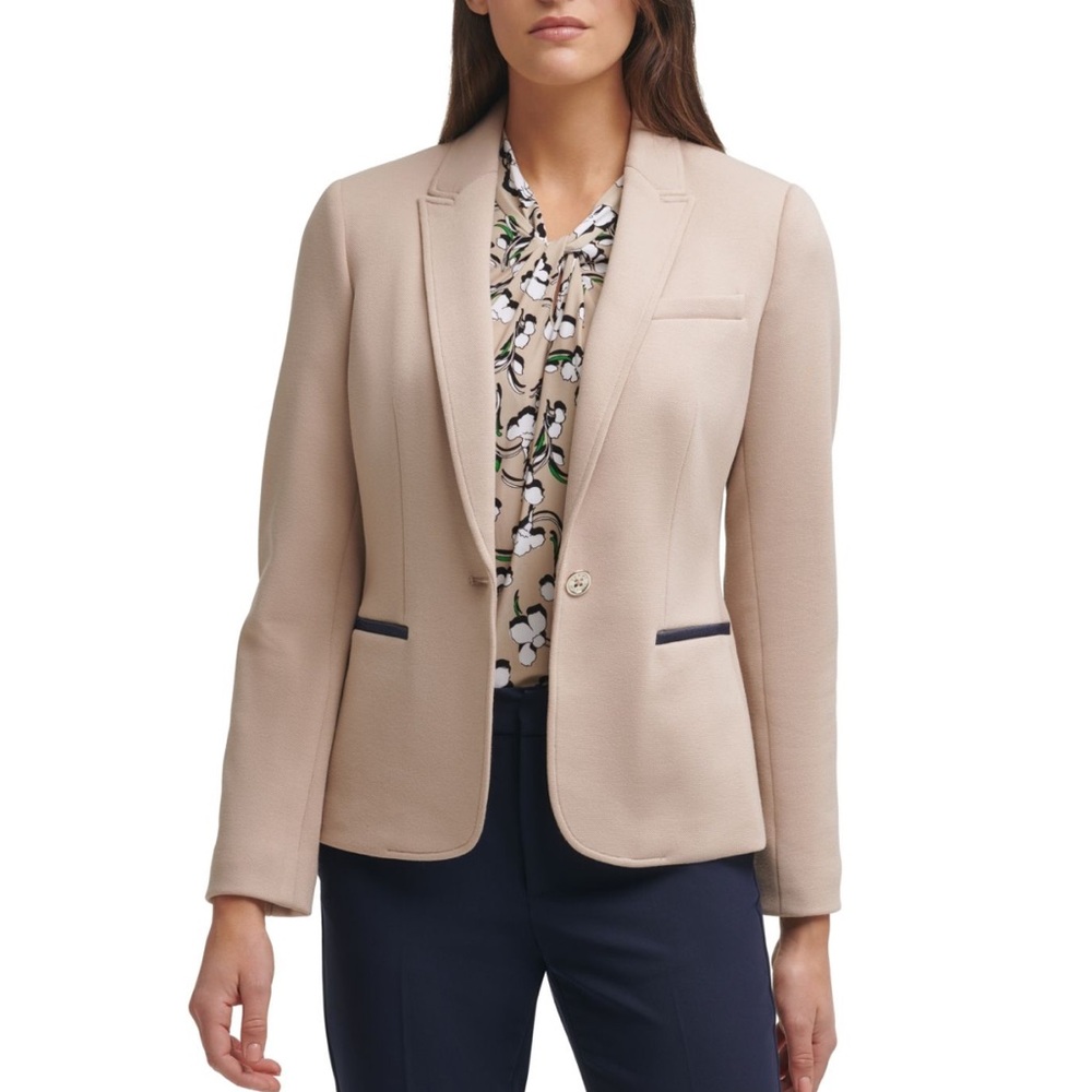 TOMMY HILFIGER One-Button Elbow-Patch Blazer